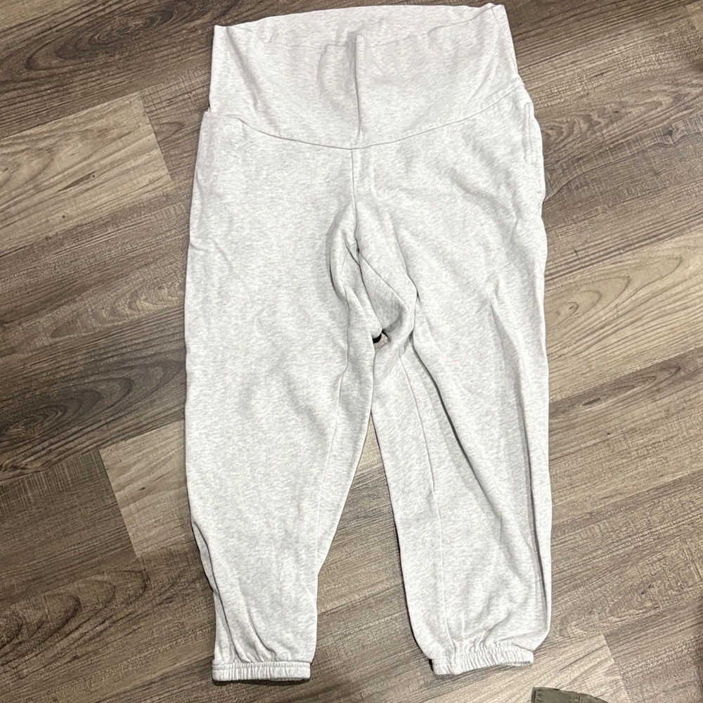 Women’s Maternity Light Gray Jogger Sweatpants